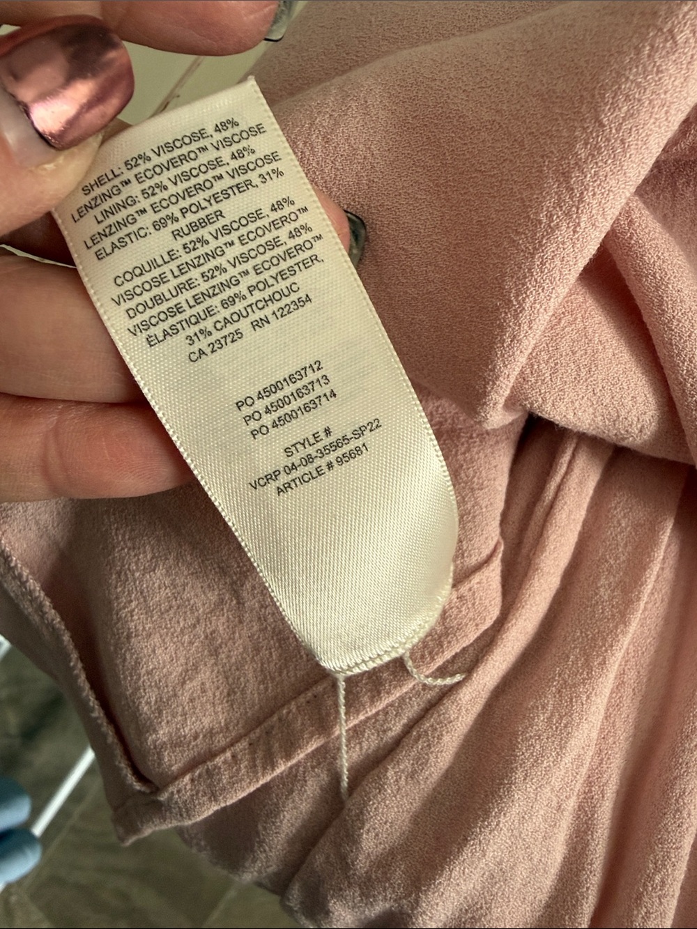 Wilfred  Aritzia Novella dress Light Pink Long-Sleeve Mini Dress size 4 - Picture 12 of 12